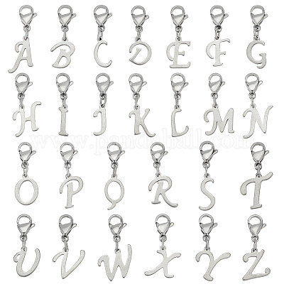 201 нержавеющая сталь буква a~z подвеска украшение HJEW-AB00515-1