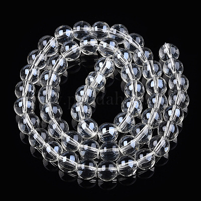 Прозрачные стеклянные бусины гальваническим пряди GLAA-T032-T8mm-AA13-1