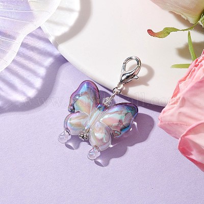 Подвесные украшения из акриловой бабочки HJEW-JM01594-01-1