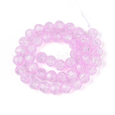 Прозрачные треск стекла бисер нитей GLAA-N053-10mm-08-1