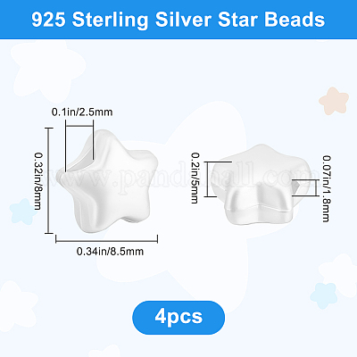 4шт 925 бусины из стерлингового серебра STER-BBC0007-96MS-1