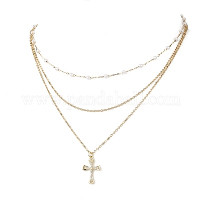 Подвеска из латуни с прозрачными кубическими цирконами NJEW-JN05472-01-1