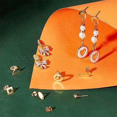 72 шт. 6 стиля фурнитуры для сережек-гвоздиков из нержавеющей стали 201 и 304 STAS-UN0059-22-1