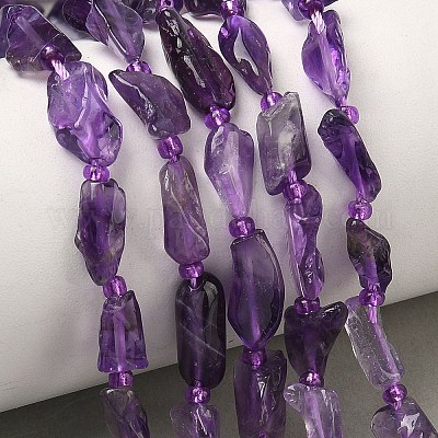 Natürlichen Amethyst Perlen Stränge&nbsp;G-Z130-B01-01-1