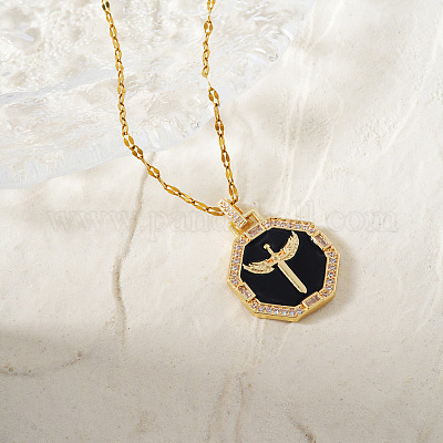 Модные латунные эмалевые шестигранники с подвесками в виде крыльев меча WA4173-1