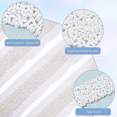 Ткань с лентой из стекляруса&nbsp;OCOR-WH0067-22-1