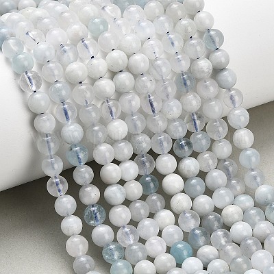 Natürliche Aquamarin Perlen Stränge&nbsp;G-F826-B01-6mm-1