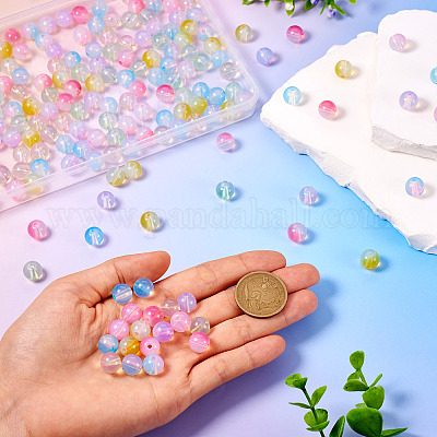 8 пакетик двухцветных прозрачных чешских стеклянных бусин&nbsp;GLAA-TA0002-48-1