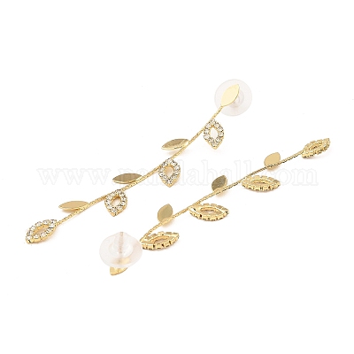 Серьги с кисточками и цепочкой из кубического циркония EJEW-P236-05G-1