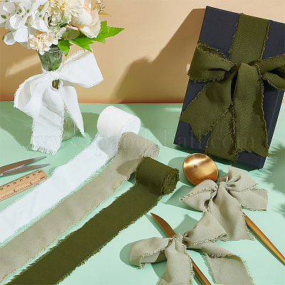 3 рулон хлопковых лент двух цветов с потертостями OCOR-WH0045-08B-1