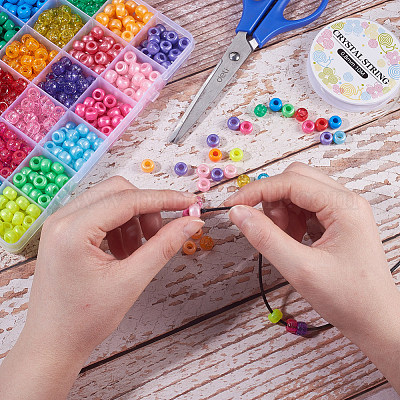 Пластиковые бусины смешанного стиля MACR-WH0005-01-1