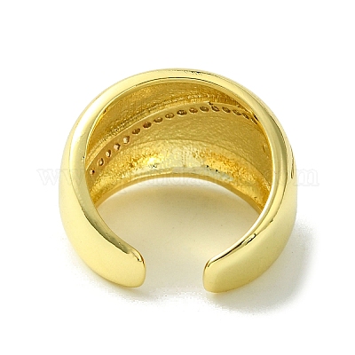 Открытое кольцо-манжета из латуни с микропаве из кубического циркония RJEW-K256-18G-1