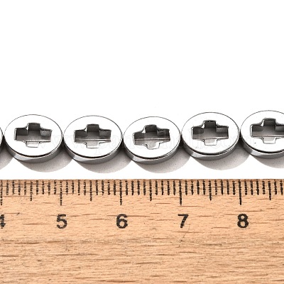 Гальванические нити из синтетических немагнитных гематитовых бусин G-L613-Z01-02G-1