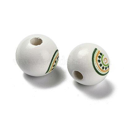 Серия ко дню святого патрика печатные деревянные европейские бусины схима WOOD-V002-01C-1