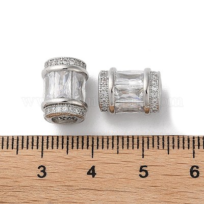 Латунные микро проложить Цирконий Европейский бисером KK-F872-03P-1