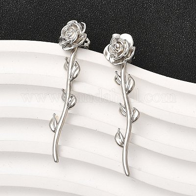 Серьги-гвоздики в виде цветка из латуни EJEW-P322-06B-P-1