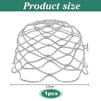 1 шт. сетчатый головной убор со стразами AJEW-HY0002-55S-1