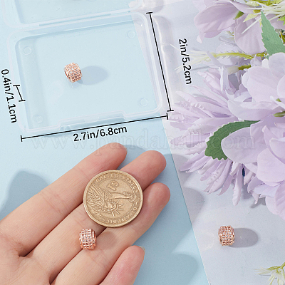 5 шт. латунные микрофибровые бусины из кубического циркония ZIRC-BBC002-81A-1