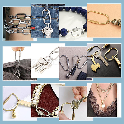 4 шт. 4 стиля ионное покрытие (IP) 304 нержавеющая сталь винтовой карабин замок подвески STAS-UN0053-33-1