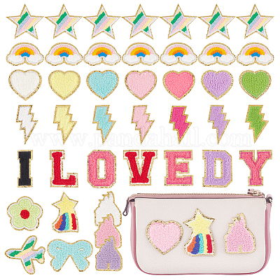 30 шт. 30 стиля полотенечная ткань компьютерная вышивка ткань приклеиваемые/пришивные заплатки DIY-PH0023-23-1