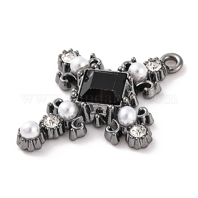 Подвески из латуни с микро-паве в форме креста ZIRC-I067-04A-02-1