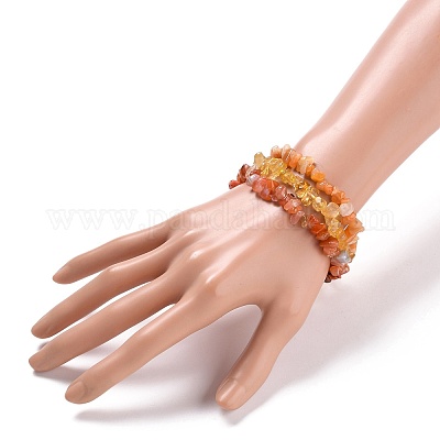 Стрейч браслеты из натуральных смешанных камней чипсы X-BJEW-JB05644-1