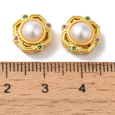 Покрытие стойки полые латунные бусины из кубического циркония KK-K381-16B-MG-1