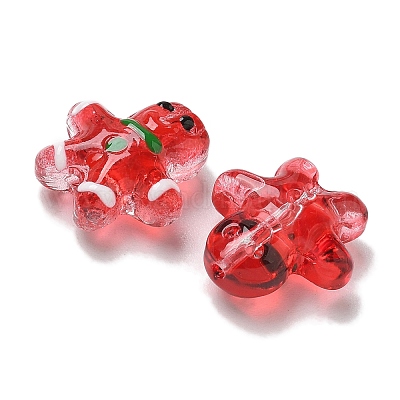 Рождественские прозрачные стеклянные бусины LAMP-M021-02G-1