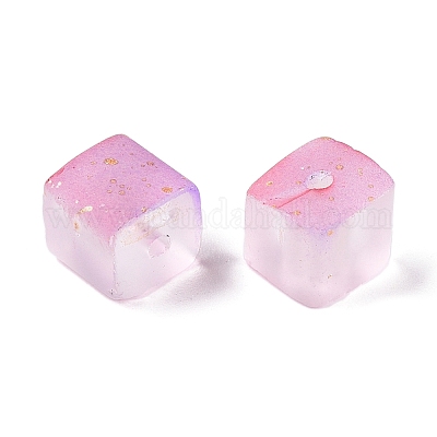 Матовые стеклянные бусины с золотистой блестящей пудрой DGLA-NH001-8mm-01J-1