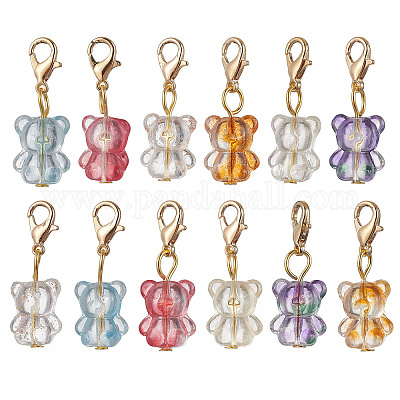 Подвеска в виде медведя ручной работы HJEW-JM03125-1