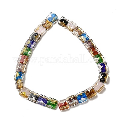 Бусины ручной работы из золотой и серебряной фольги в технике лэмпворк FOIL-C001-01B-01-1