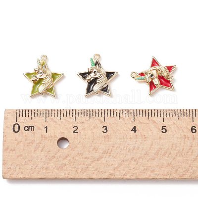 Латунь эмаль подвески KK-T049-024G-M-NF-1