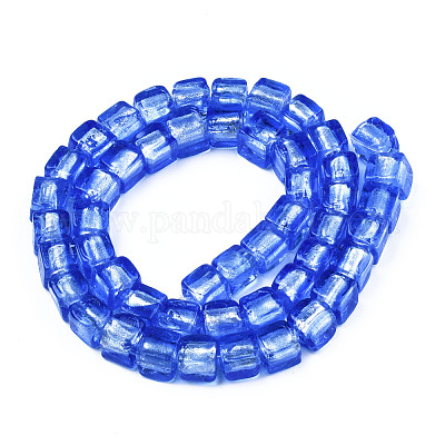 Бусины ручной работы бусины серебряной фольгой FOIL-N004-01B-04-1