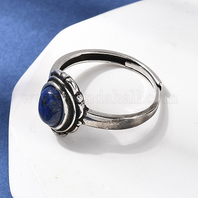 Природные лазурит кольца палец&nbsp;RJEW-A084-08AS-07-1