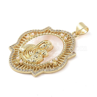 Латунные микропаве прозрачные подвески с фианитом KK-Q813-16D-G-1