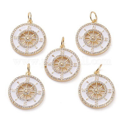 Латунные микропаве прозрачные подвески с фианитом KK-C100-28G-1