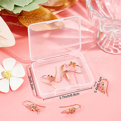 8 шт. 4 стильных латунных крючка для сережек с микропаве из кубического циркония KK-BBC0004-31-1