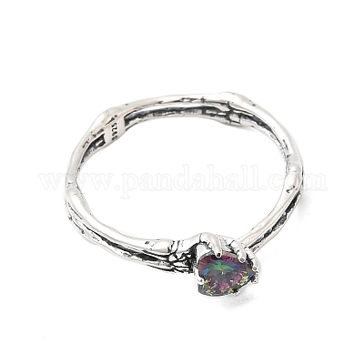 925 кольцо-манжета из стерлингового серебра с микропаве и кубическим цирконием RJEW-P171-04AS-1