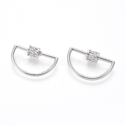 Латунь микропаве кубический цирконий винт карабин подвески с замком ZIRC-I031-04P-1