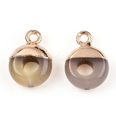 Плоские круглые/пончиковые подвески из натурального агата с венами дракона G-I347-15-1