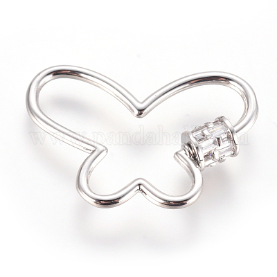 Латунь микропаве кубический цирконий винт карабин подвески с замком ZIRC-F105-19P-1