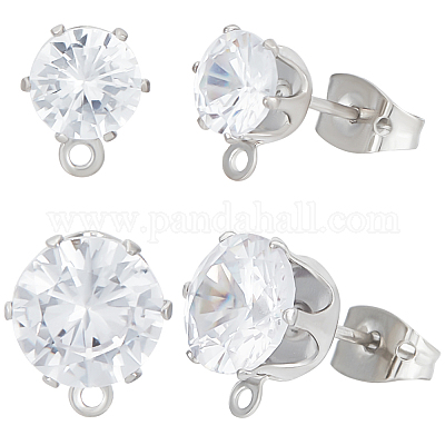 12 пара 6-х стильных латунных серег-гвоздиков с ромбовидной фурнитурой KK-BBC0012-77-1