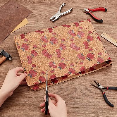 Ткань из искусственной кожи с тиснением DIY-WH0043-95A-1