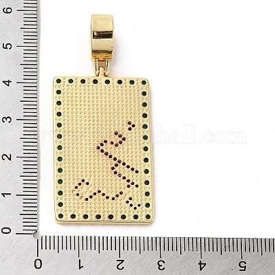 Подвески из латуни микропаве с фианитами и эмалью KK-H458-04G-04-1