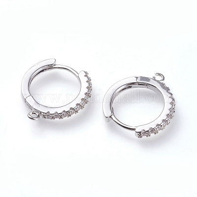 Латунные серьги-кольца из микро-паве с фианитами ZIRC-G156-07P-1