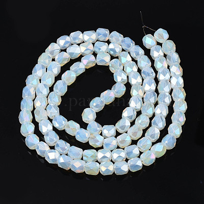 Стеклянные бусины с гальваническим покрытием  EGLA-N002-13-A14-1