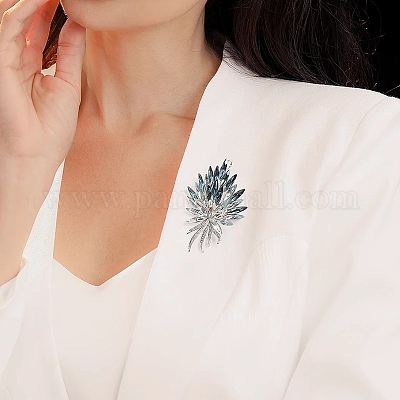 Броши со стразами из цветочного сплава для рюкзака PW-WGB7B94-01-1