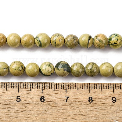 Нити бусин из натурального камня вердит G-C242-03-6mm-1