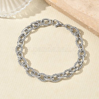 磁気ステンレススチール ネックレスとブレスレット セット 304ステンレススチール製ツイストリンクアズキチェーンネックレス