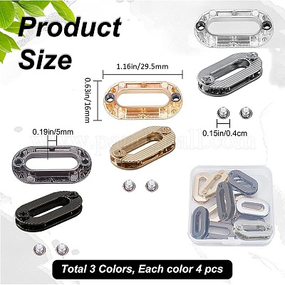 12 шт. 3-цветная вкручивающаяся люверсная фурнитура из цинкового сплава&nbsp;FIND-GF0003-24-1